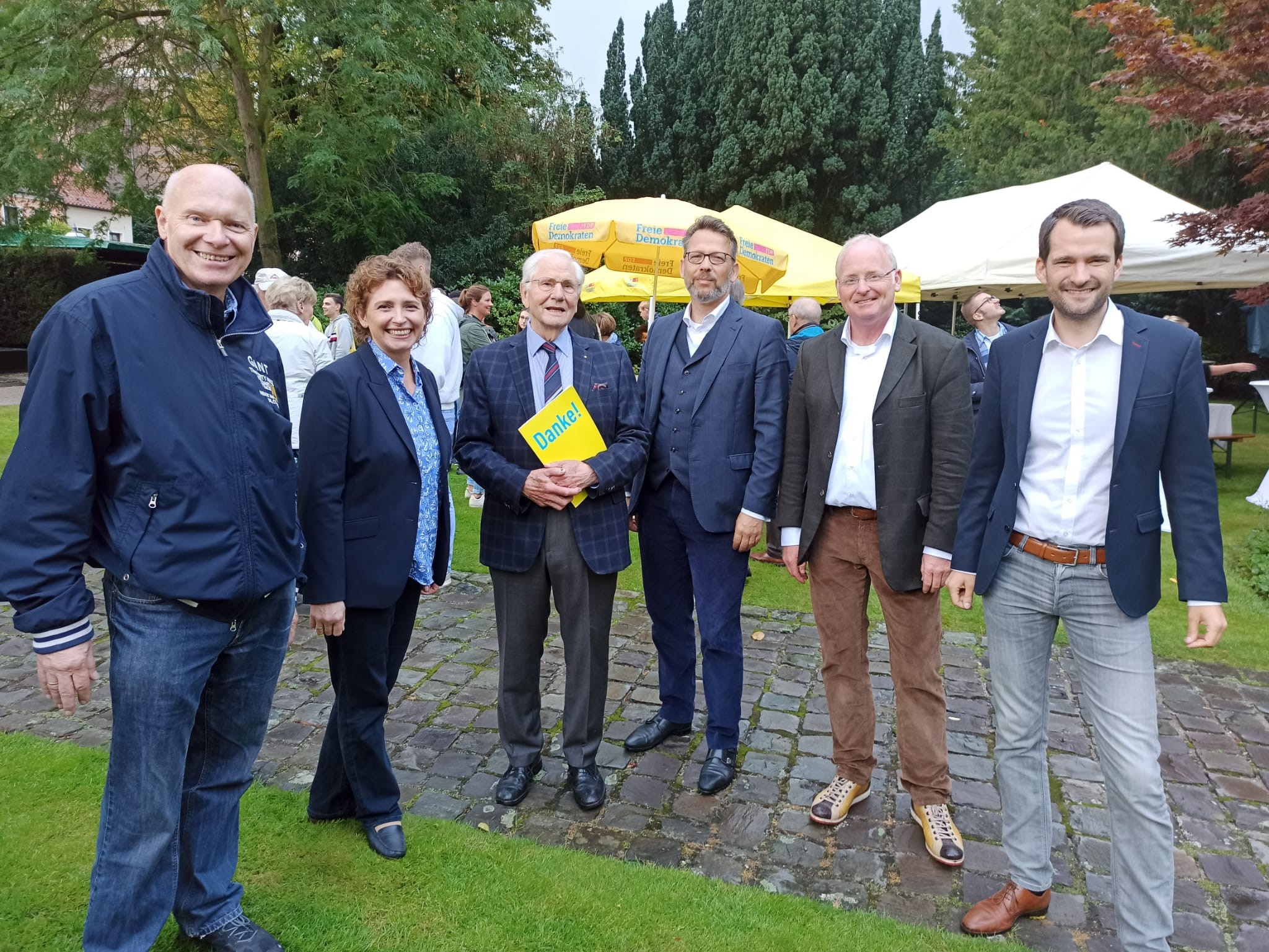 (v.l.n.r.): Joachim C. Heitmann, Nicola Beer, Helmer Raitz von Frenz, Otto Fricke, Dr. Michael Terwiesche, Johannes Vogel